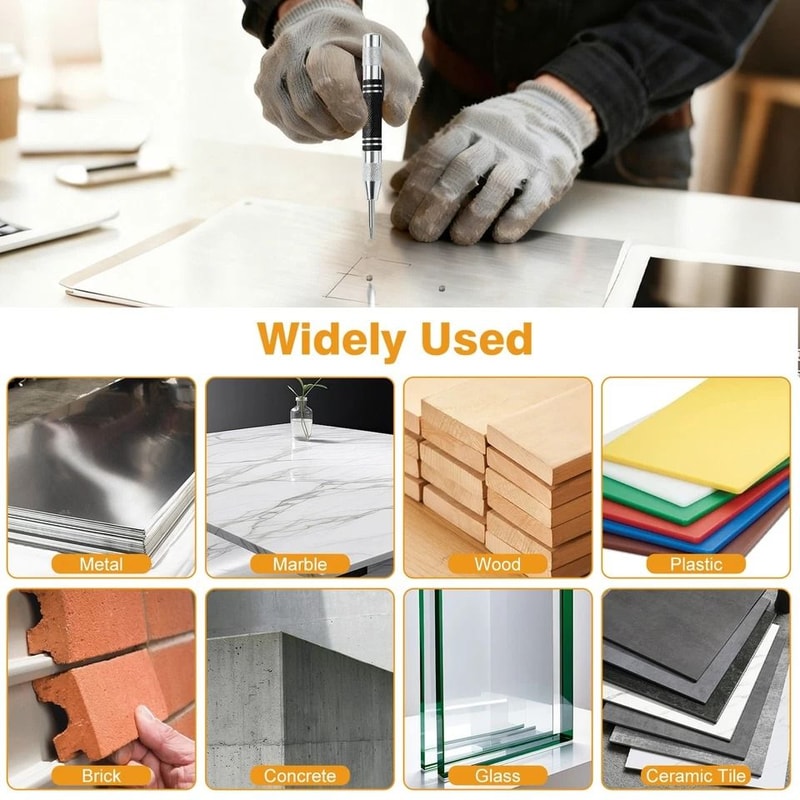 Automatic Center Punch Spring Loaded Drilling Tool For Wood Metal Plastic High Precision 5