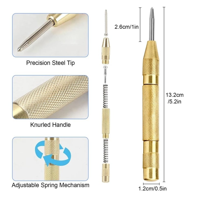 Automatic Center Punch Spring Loaded Drilling Tool For Wood Metal Plastic High Precision 7