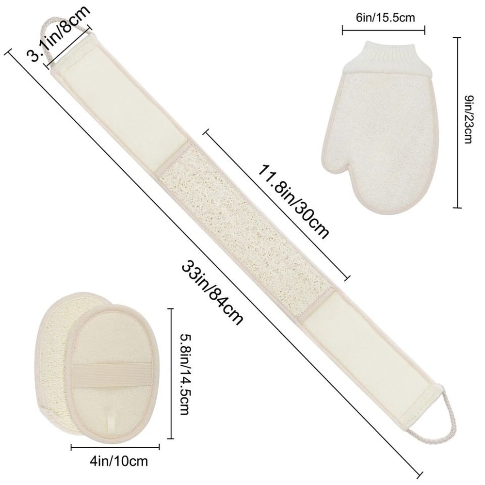 Exfoliating Loofah Sponge Pads Natural Luffa Shower Scrubber Back Scrubbers For Skin Rejuvenation 4