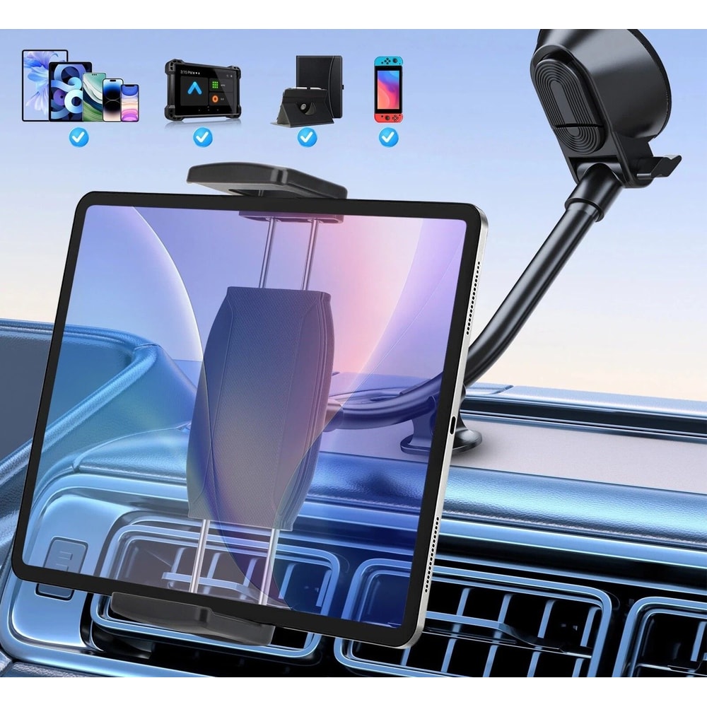 Adjustable Car Tablet Holder For Phones IPad Windshield Gooseneck Mount 360 Rotation Dashboard Phon 0