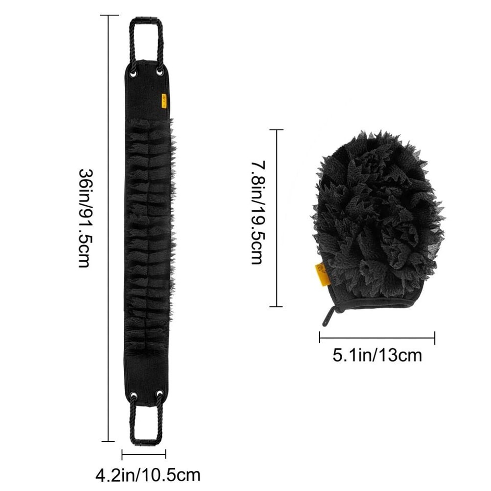 Exfoliating Back Scrubber DoubleSided Body Scrub Towel Bath Exfoliator With Ergonomic Handle 4