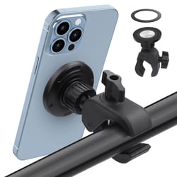 universal magnetic phone mount, rotation for treadmills, bikes, strollers, magsafe, and non-magsafe phone