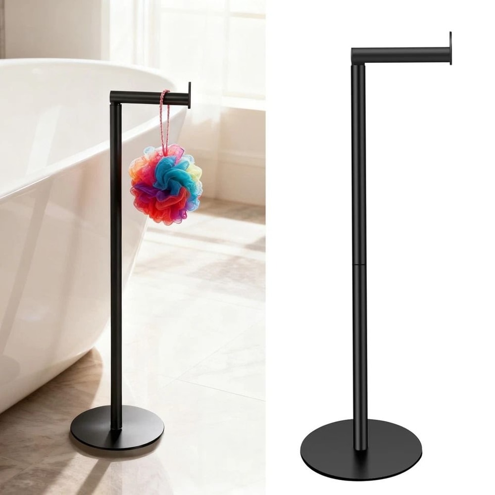Freestanding Toilet Paper Holder Stand Stainless Steel Towel Rack Portable And Rustproof Ideal For 1