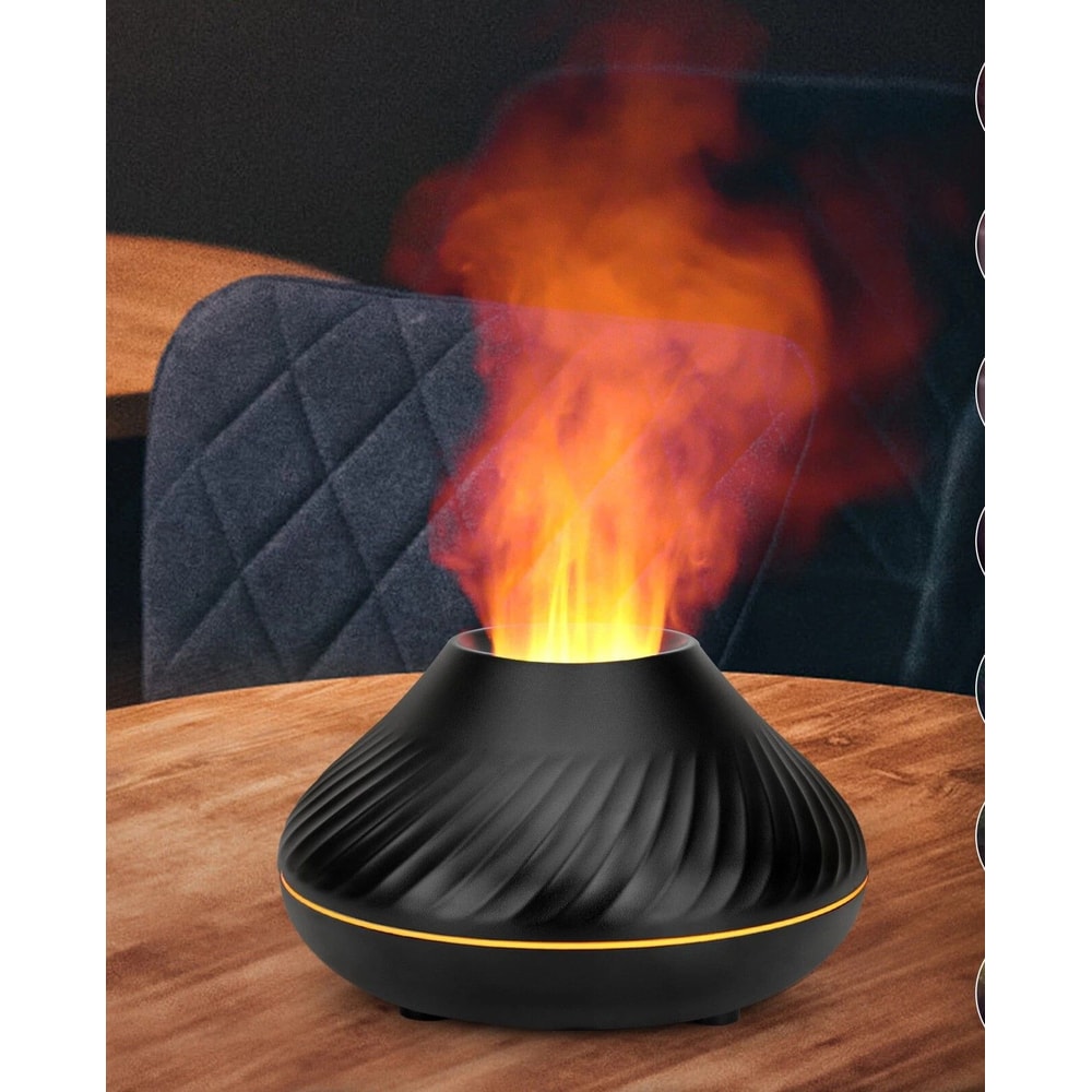 LED Aromatherapy Flame Diffuser Cute Fire Flame Essential Oil Humidifier Air Purifier Quiet Ultraso 0
