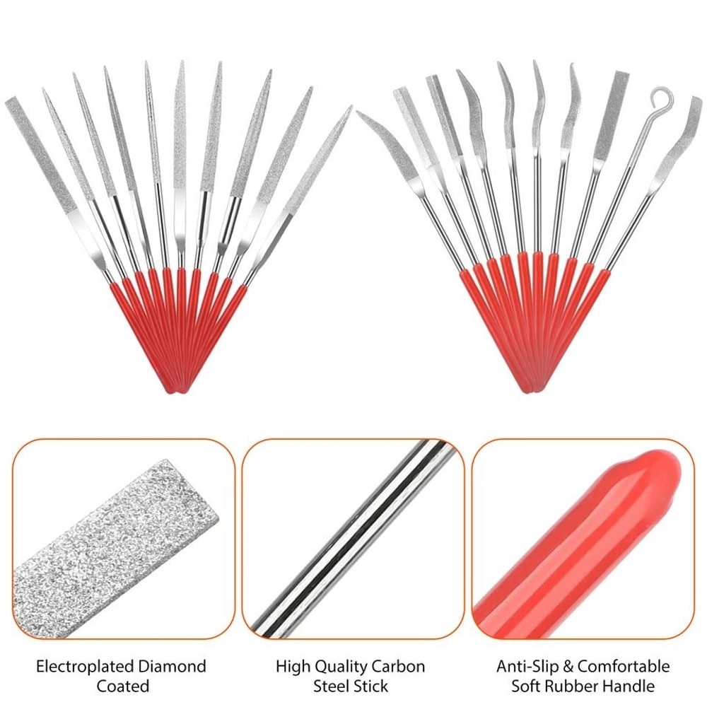 Diamond Needle File Set For Jewelry Metal Stone Wood Glass Precision Carving Polishing Tools 3