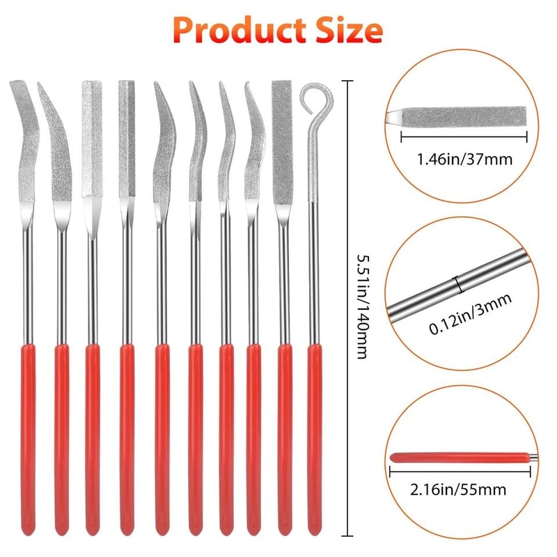 Diamond Needle File Set For Jewelry Metal Stone Wood Glass Precision Carving Polishing Tools 5