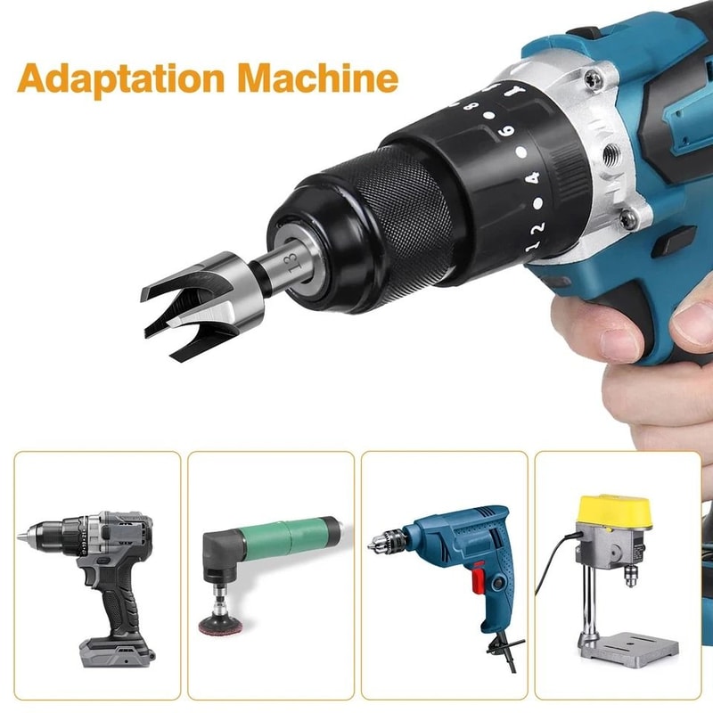 TitaniumPlated Carbon Steel Wood Plug Hole Cutter Dowel Maker Cutting Set Shank Drill Bit For Woodw