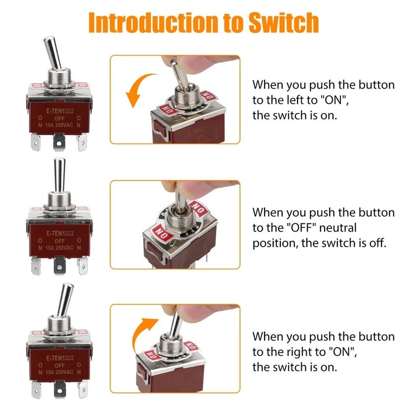 Heavy Duty DPDT ONOFFON Toggle Switch Terminals For Cars Boats Yachts And Appliances 5