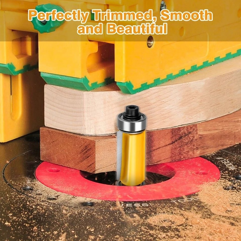 Flush Trim Router Bit Set 14 Shank Top Bottom Bearing Cutting Diameter For Woodworking Veneer 4