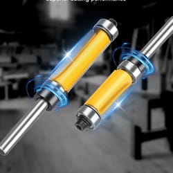 flush trim router bit , shank, top & bottom bearing, cutting diameter for woodworking & veneer