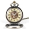 Roman Numerals Vintage Mechanical Pocket Watch Skeleton Dial Automatic Chain For Collectors And Cos 0