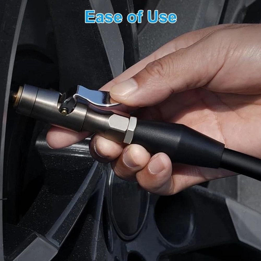 Tire Inflator Lockon Air Chuck Schrader Valve Compatible Double Jaw Lock Female NPT Thread HeavyDut 3