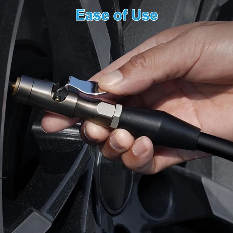 Tire Inflator Lockon Air Chuck Schrader Valve Compatible Double Jaw Lock Female NPT Thread HeavyDut 3