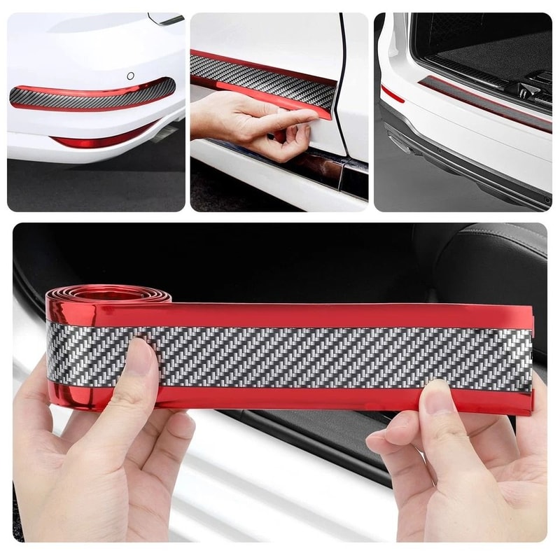 ScratchResistant Car Door Sill Protector SelfAdhesive Plastic Crash Strip Durable Easy To Install 2