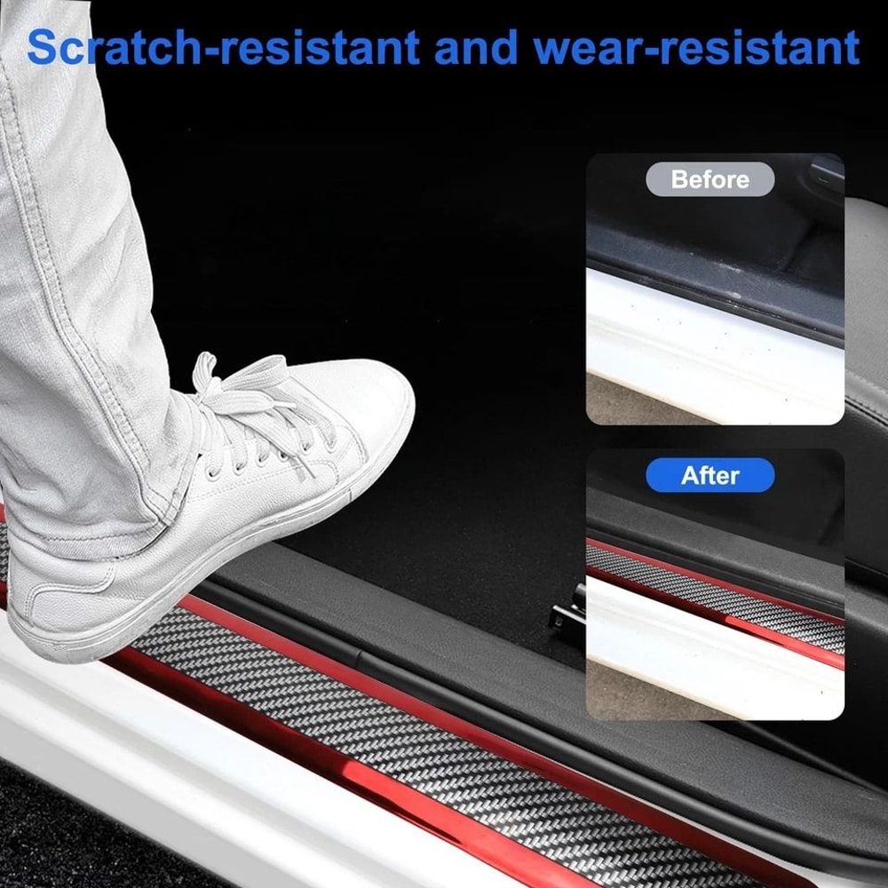 ScratchResistant Car Door Sill Protector SelfAdhesive Plastic Crash Strip Durable Easy To Install 3
