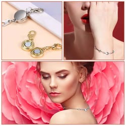 diy jewelry clasp magnetic extension chain, locking lobster ring hook for necklaces, bracelets, diy jewelry craft