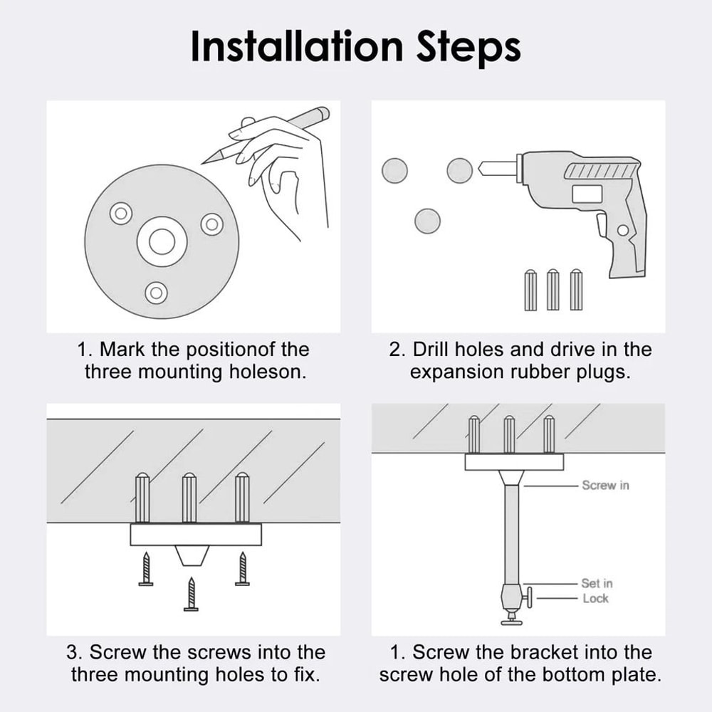 Universal Rotatable Wall Ceiling Mount Stand For Mini Projector DVR Camera Adjustable Tilt 1