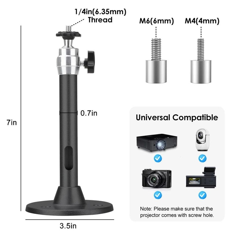 Universal Rotatable Wall Ceiling Mount Stand For Mini Projector DVR Camera Adjustable Tilt 6