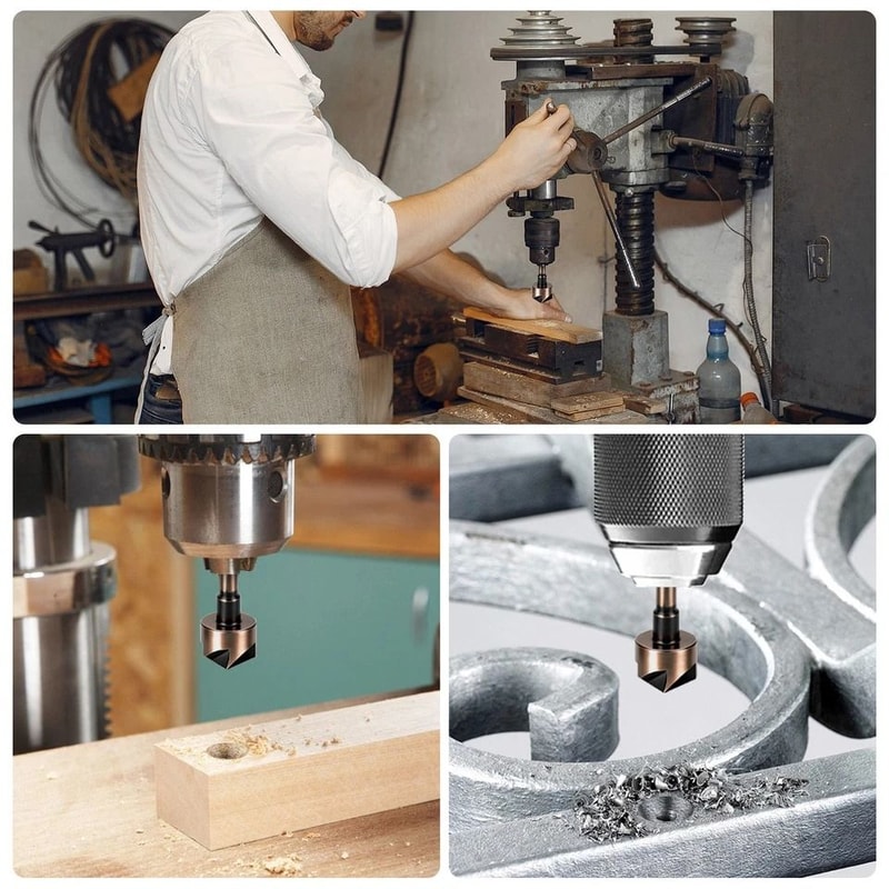 HighSpeed Steel Countersink Drill Bit Set Angled For Wood Plastic Metal And More 2