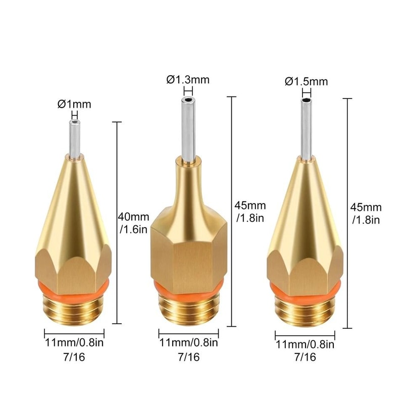 Small Hole Glue Gun Nozzle Durable Copper Stainless Steel Nozzles For Hot Melt Glue Guns 6