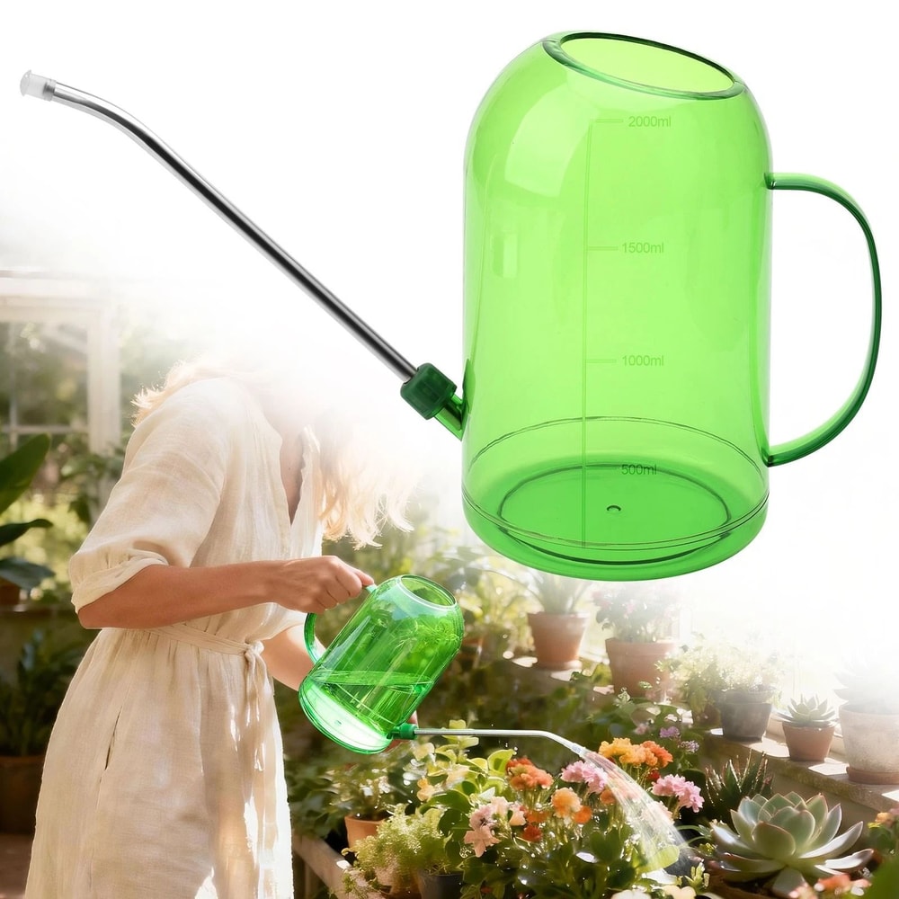 Long Spout Watering Can For Indoor Plants Green Plastic Watering Can With Stainless Steel Nozzle Fo 2