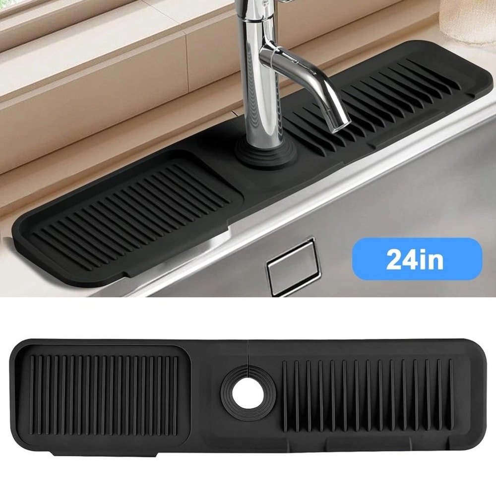 Silicone Kitchen Faucet Sinks Splash Guard Adjustable Drain Pad Water Catcher Tray Sink Mat Water C 2