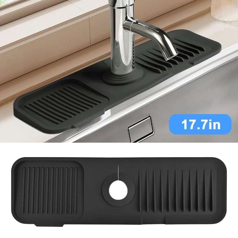 Silicone Kitchen Faucet Sinks Splash Guard Adjustable Drain Pad Water Catcher Tray Sink Mat Water C 1