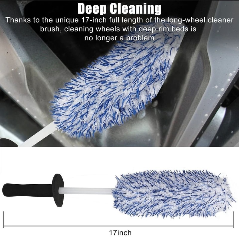 Microfiber Car Wheel Brush Rims Tire Wash Auto Detailing Tool Deep Cleaning Kit For Engine Tight S 5