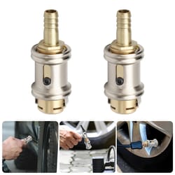 quick connect air chuck, push-on brass tire inflator connector, hose barb adapter for schrader valve