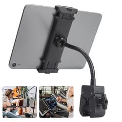 universal tablet holder for treadmill, exercise bike, gooseneck clamp for ipad, phone