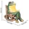 Frog Garden Statue Outdoor Lawn Ornament With Solar Lights Patio Yard Frog Figurine Solar Frog Deco 7