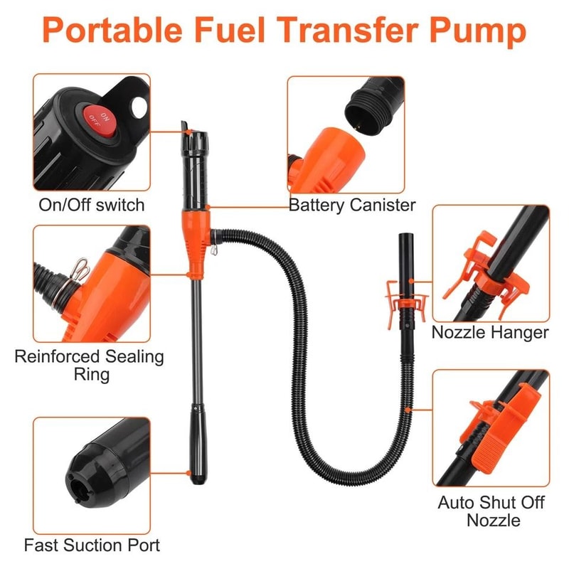 Battery Operated Electric Siphon Pump GPM For Gasoline Oil Water Fuel Liquid Transfer Pump 7