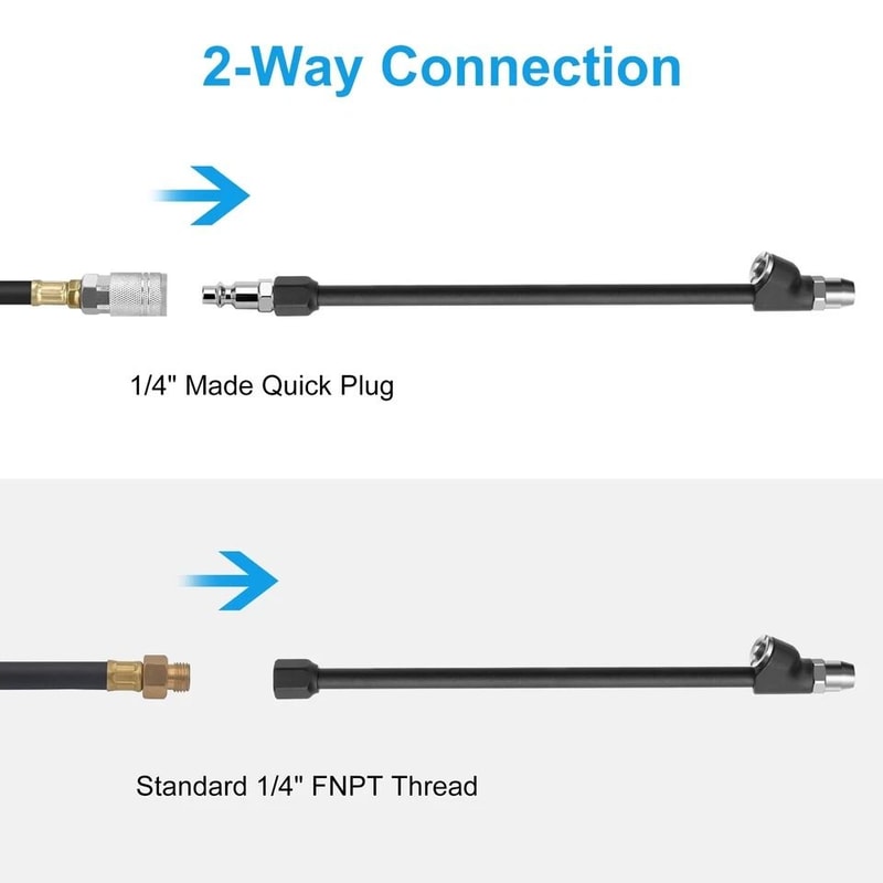 Dual Head Air Chuck Set Straight Reverse Heavy Duty Tire Inflator For RVs Trucks Trailers 4