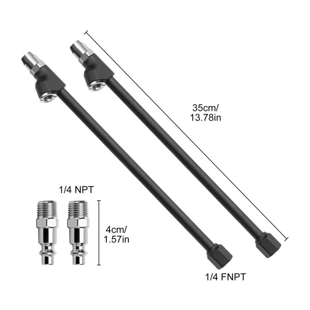 Dual Head Air Chuck Set Straight Reverse Heavy Duty Tire Inflator For RVs Trucks Trailers 6