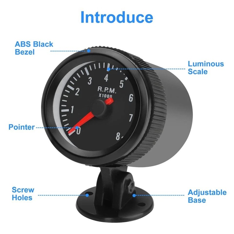 Car Tachometer Gauge RPM Meter With LED Shift Light Universal Fit For Cylinder Gasoline Engines 6