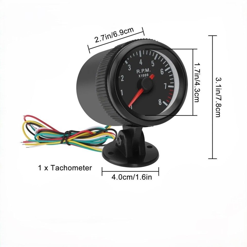 Car Tachometer Gauge RPM Meter With LED Shift Light Universal Fit For Cylinder Gasoline Engines 6