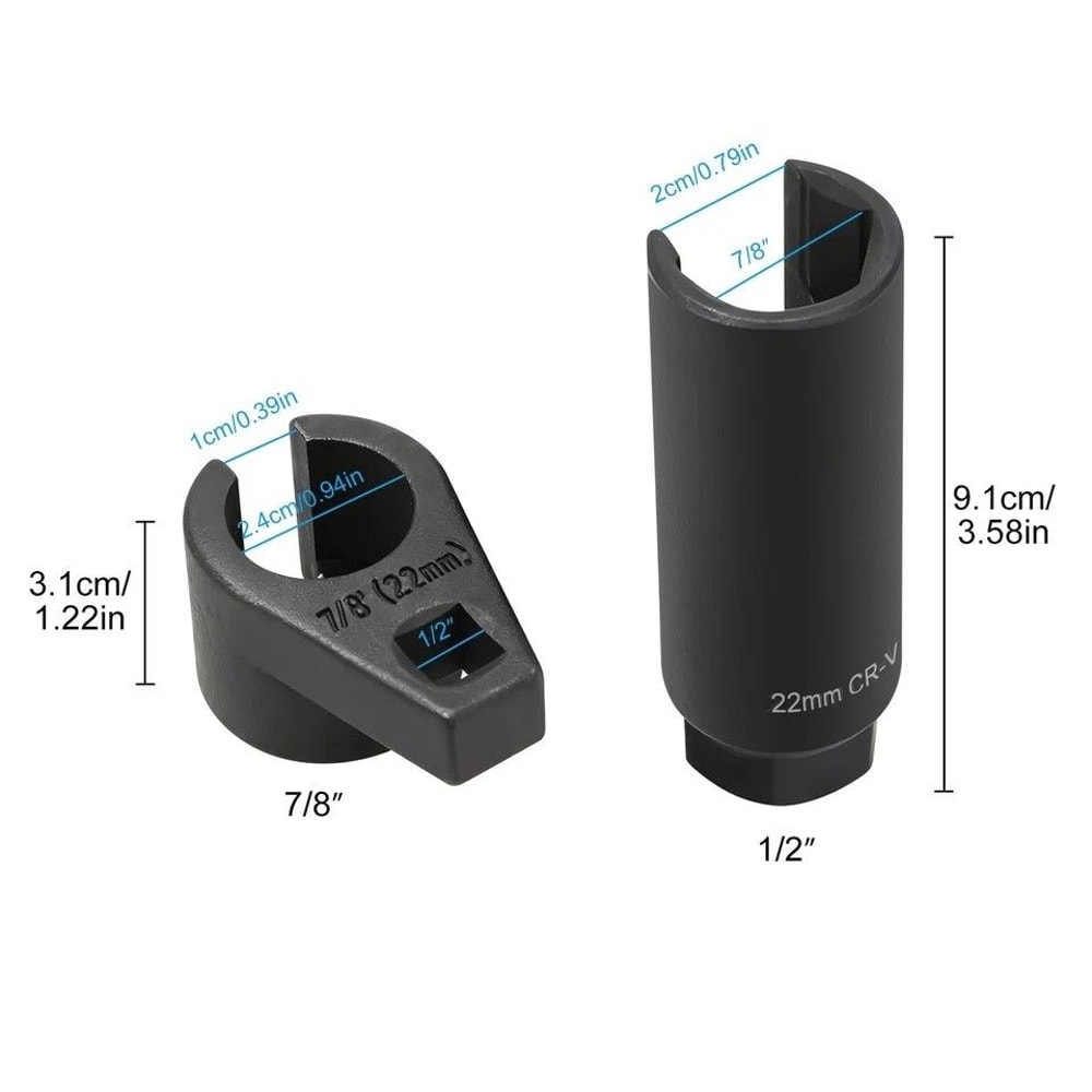 Oxygen Sensor Wrench Sensor Removal Tool Slotted Socket And Drive Sizes 1