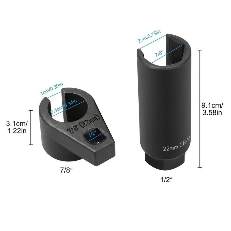 Oxygen Sensor Wrench Sensor Removal Tool Slotted Socket And Drive Sizes 1