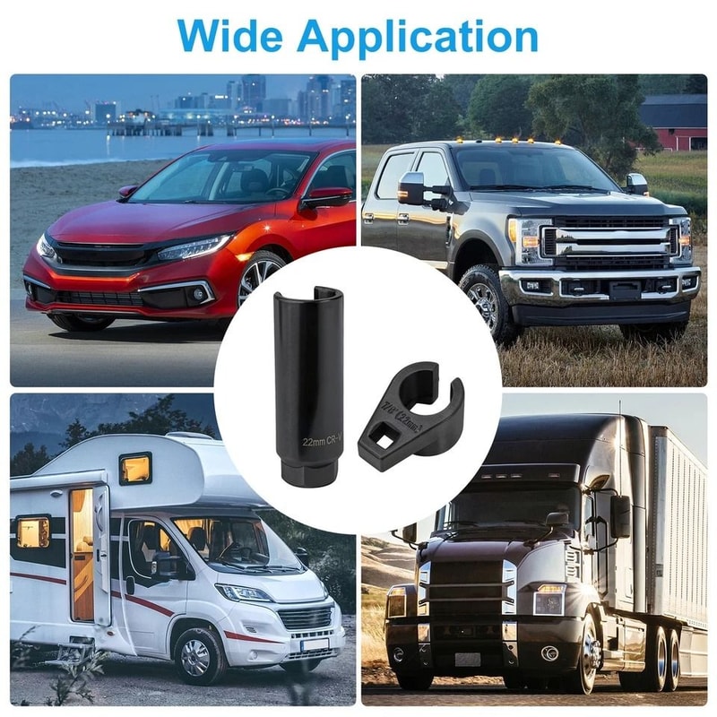 Oxygen Sensor Wrench Sensor Removal Tool Slotted Socket And Drive Sizes 2