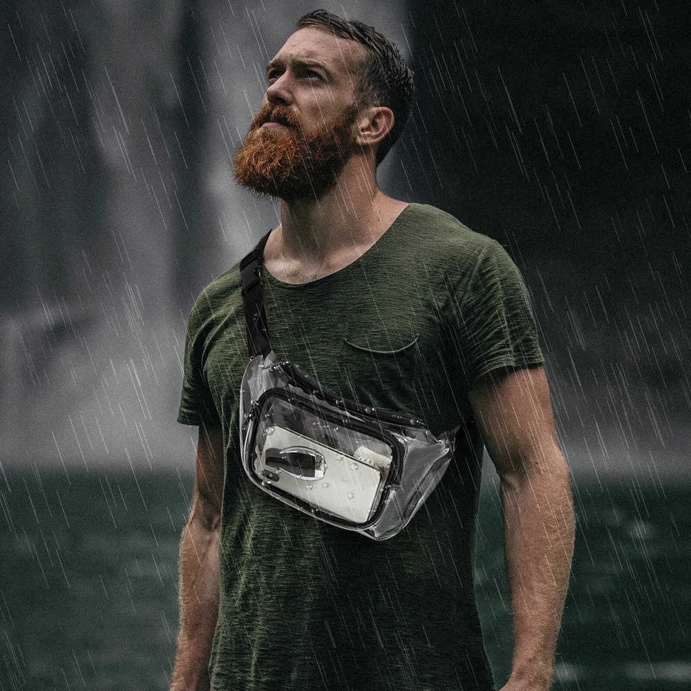 Adjustable Strap Waterproof Clear Waist Bag Transparent Zip Fanny Pouch For Outdoor Travel Hiking R 1