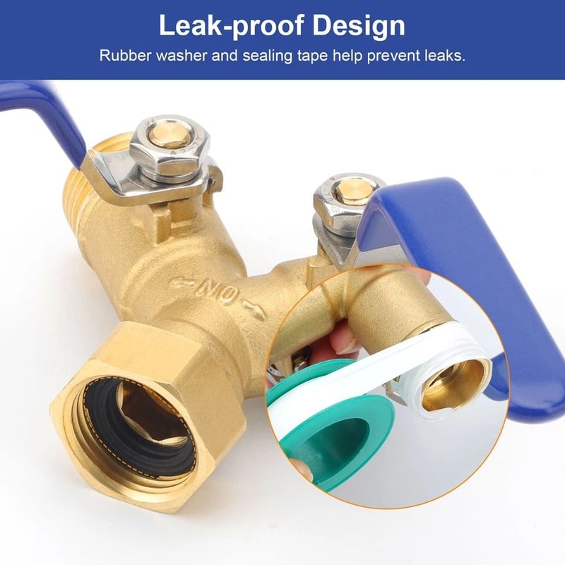 Brass Y ConnectorWay Hose Splitter Garden Hose Adaptor With Independent Flow Control And LeakProof 3