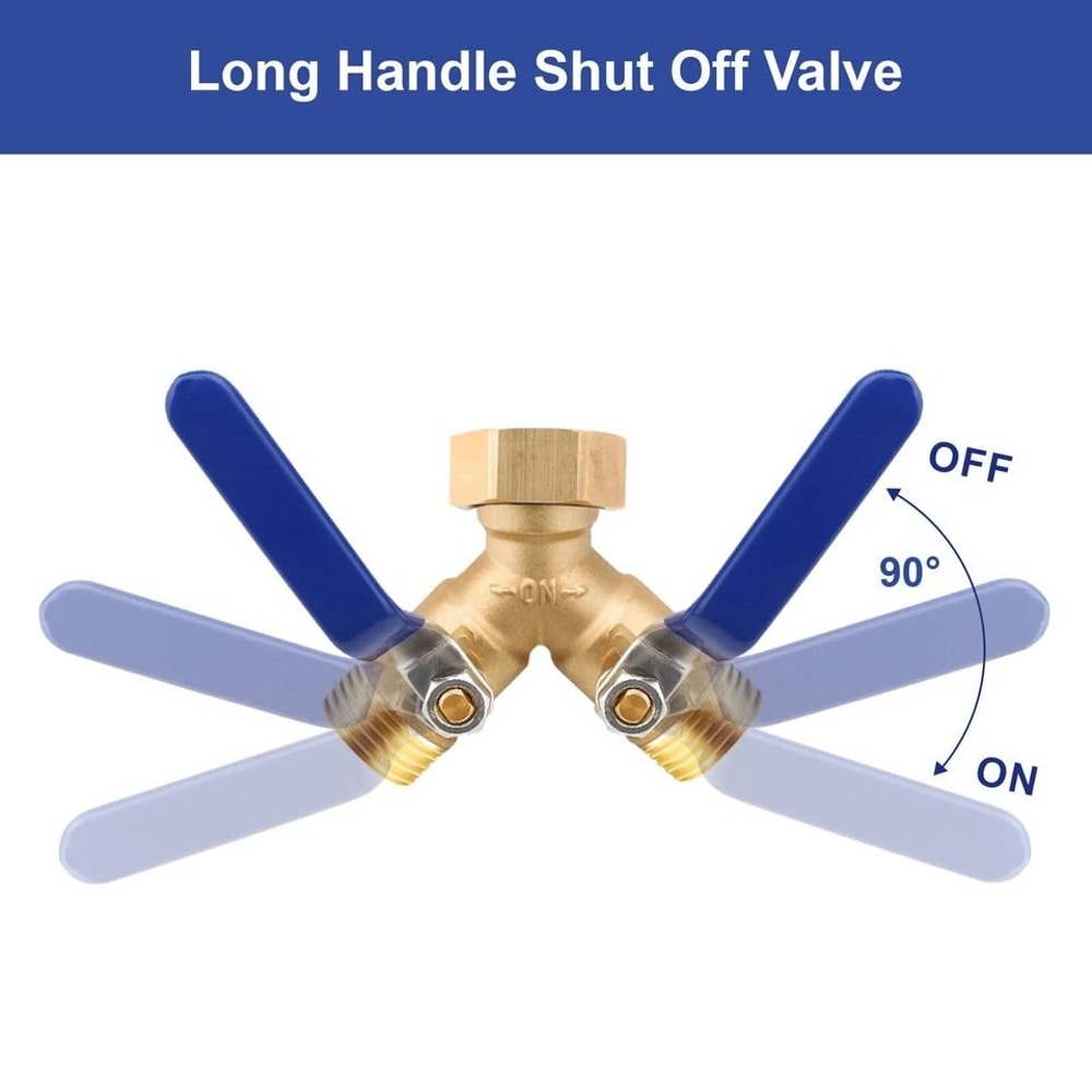 Brass Y ConnectorWay Hose Splitter Garden Hose Adaptor With Independent Flow Control And LeakProof 4