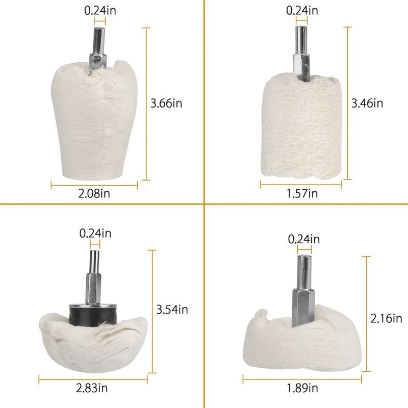 White Cotton Polishing Buffing Kit Drill Wheels For Car Motorcycle Metal Rims Jewelry And Auto Body 2