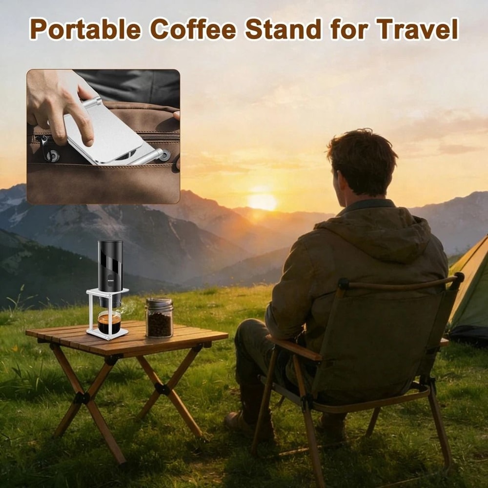 Portable Aluminum Espresso Stand Foldable Dripper Stand For Pour Over Coffee Compact For Travel Ho 3