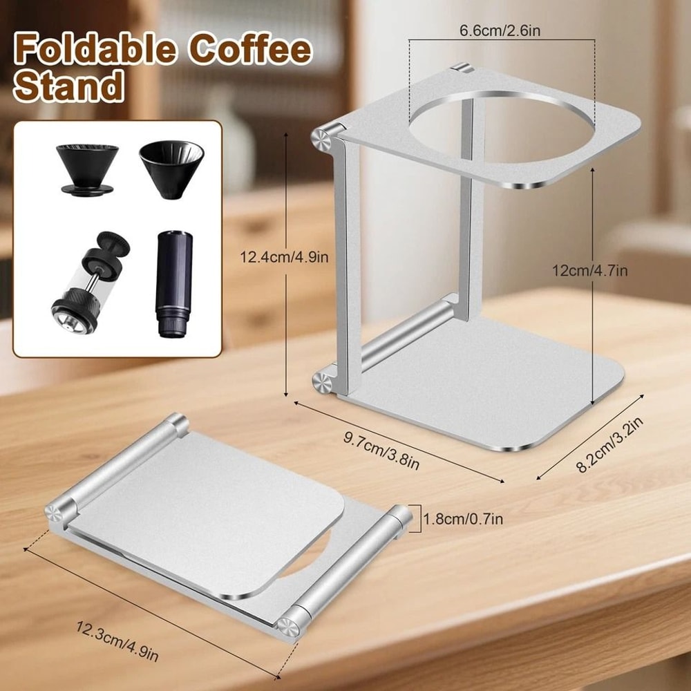 Portable Aluminum Espresso Stand Foldable Dripper Stand For Pour Over Coffee Compact For Travel Ho 8