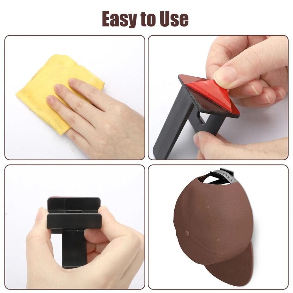 Hooks Baseball Cap Holder Wall Mount Storage Organizer Adhesive Cap Rack For Hats 2