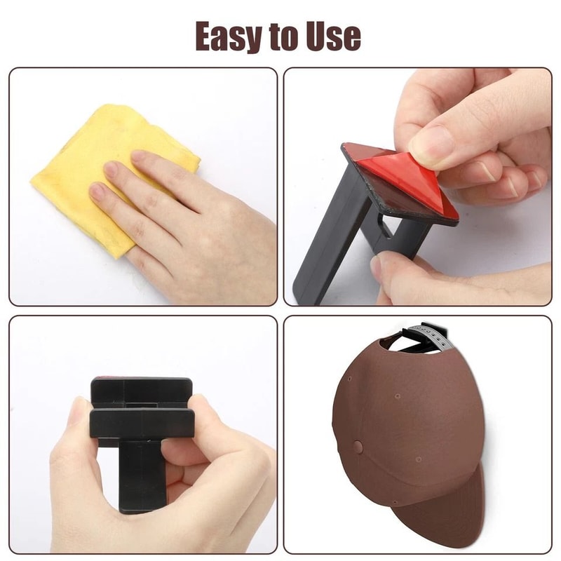 Hooks Baseball Cap Holder Wall Mount Storage Organizer Adhesive Cap Rack For Hats 2