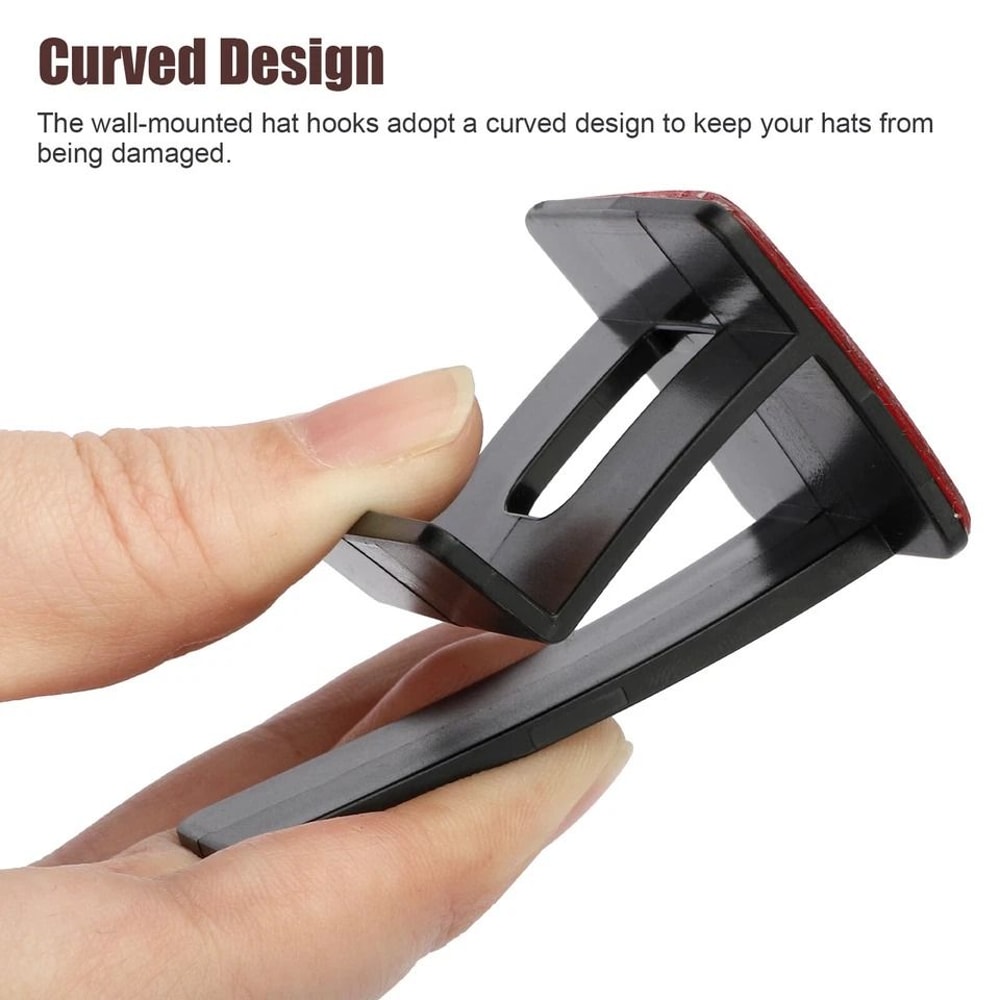 Hooks Baseball Cap Holder Wall Mount Storage Organizer Adhesive Cap Rack For Hats 3