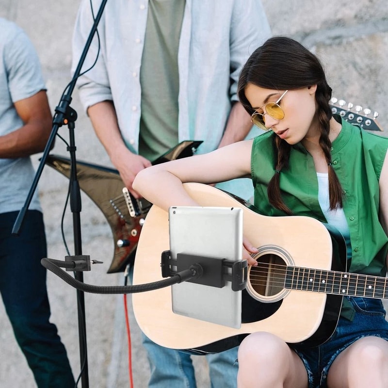 Adjustable Tablet Phone Holder For Treadmill Bike 360 Rotation Gooseneck IPad Mount Fits Devices Li 2