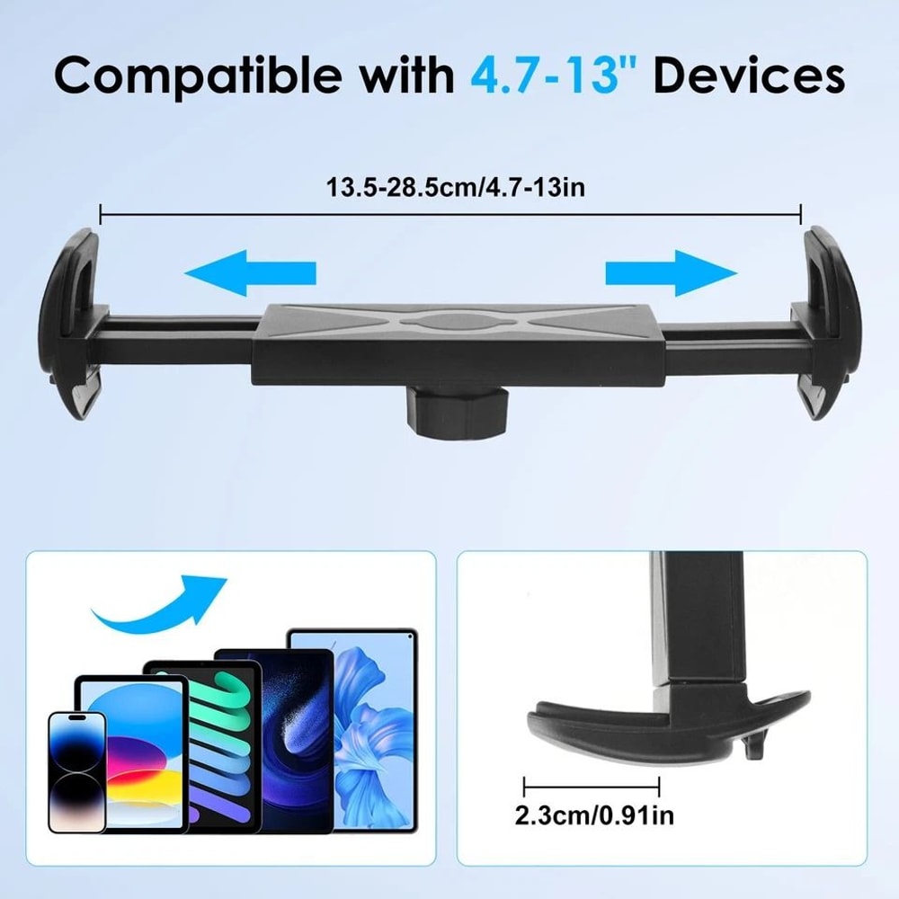 Adjustable Tablet Phone Holder For Treadmill Bike 360 Rotation Gooseneck IPad Mount Fits Devices Li 6